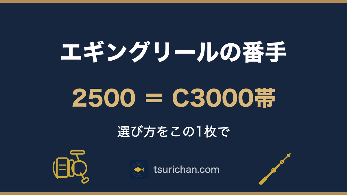 エギングリールの番手｜2500とC3000の違いと記号の読み方